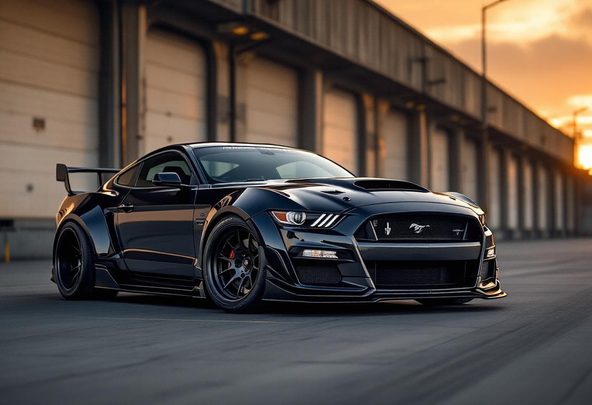 Ford Mustang Shelby GT500 Widebody Kit AI render example