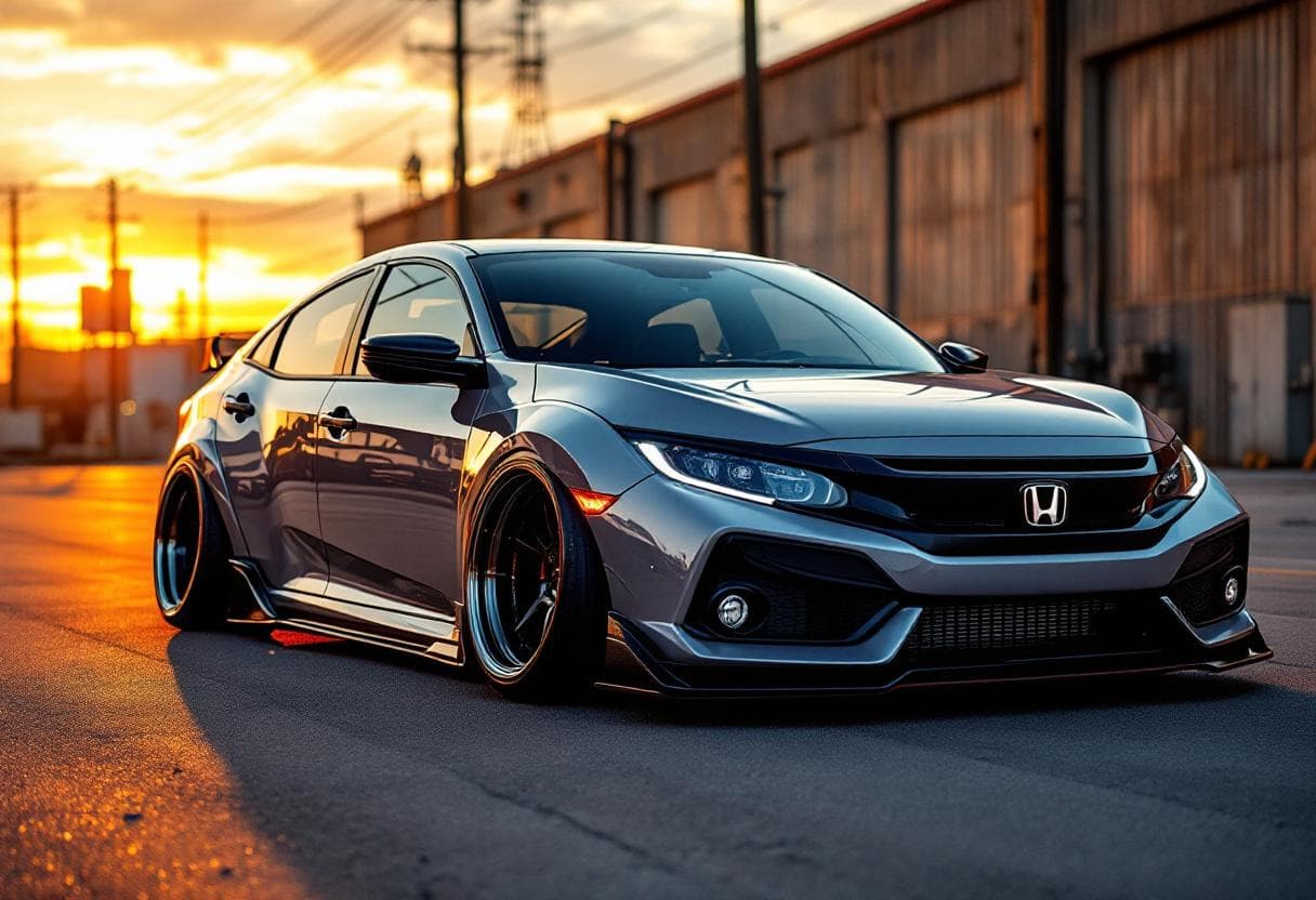 Honda Civic Slammed AI render example
