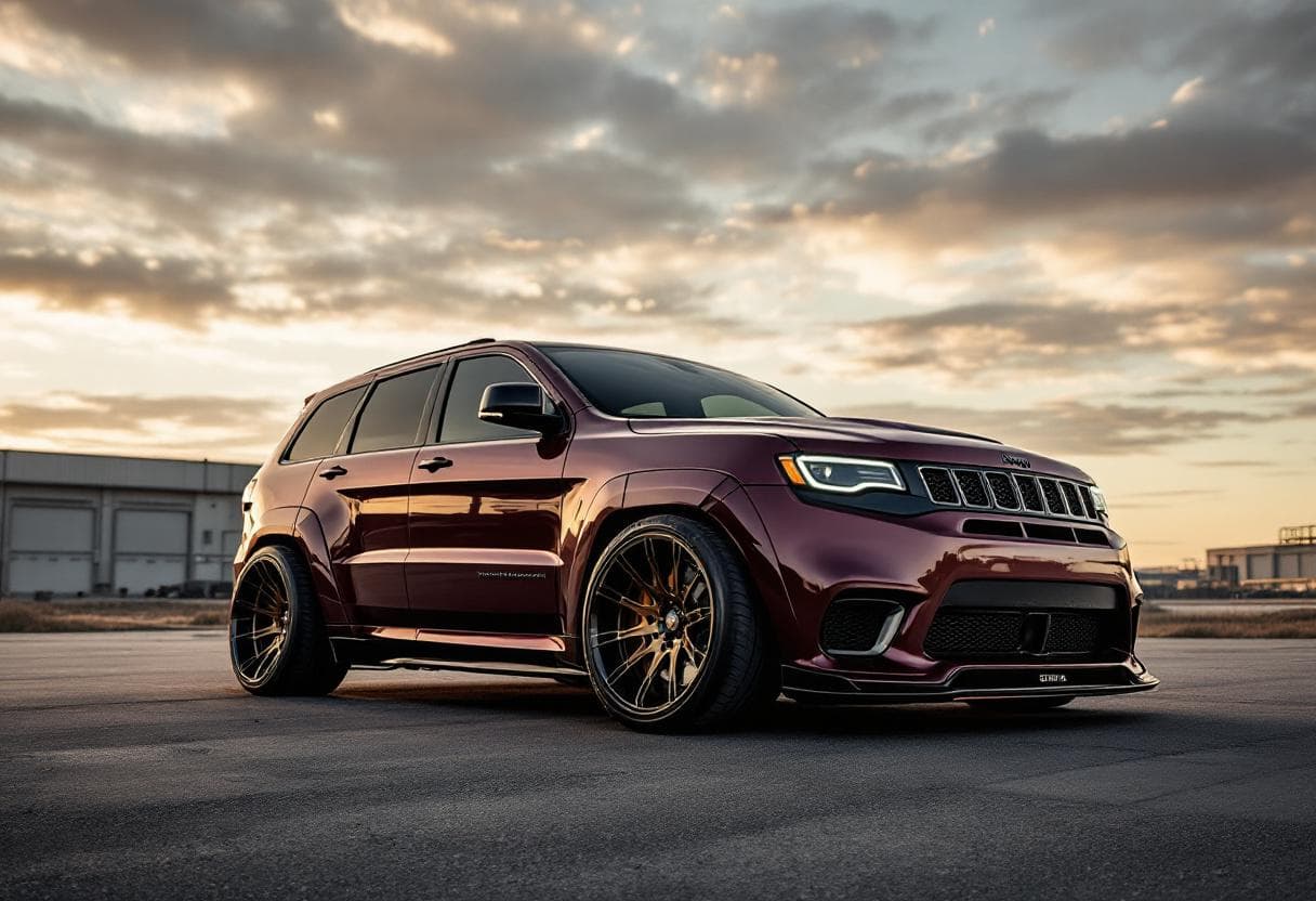 Jeep Grand Cherokee Trackhawk Slammed AI render example