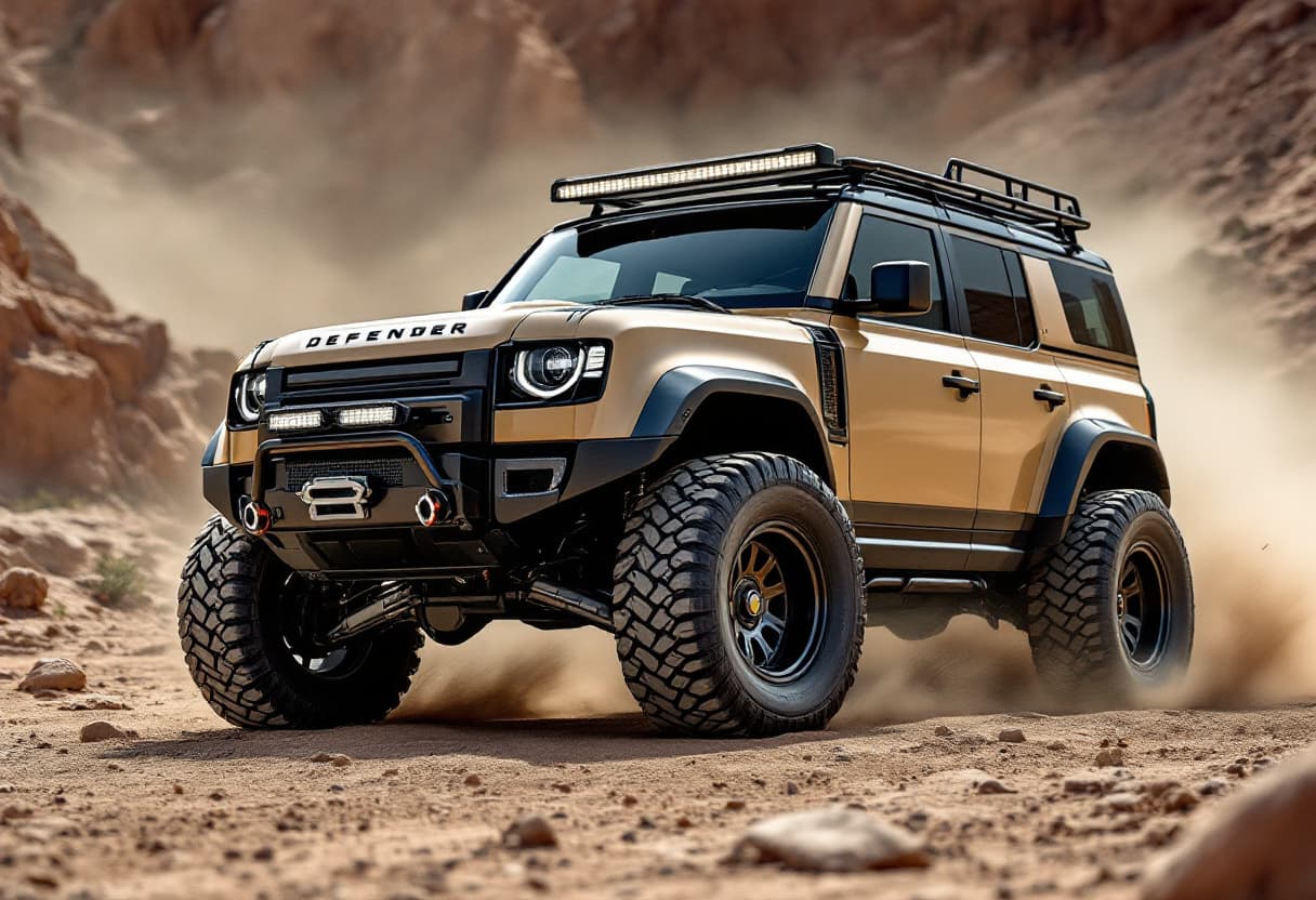 Land Rover Defender Offroad AI render example