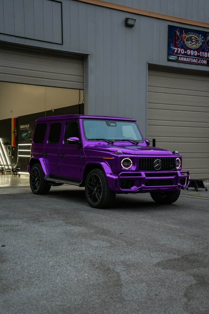 Mercedes G-Wagon in Satin Midnight Purple, AI wrap render | TunedRides