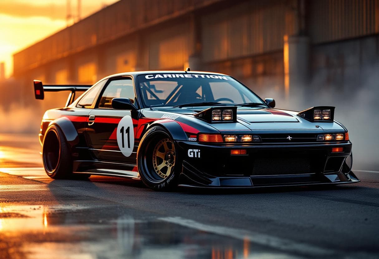 Nissan Silvia S13 Drift Build AI render example