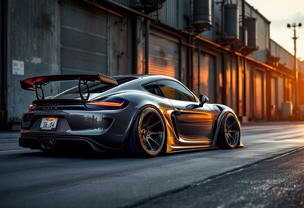 Porsche Cayman GT4 Stance AI render example