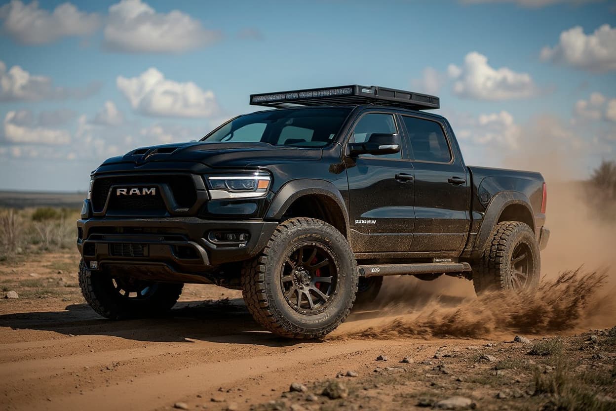 Ram 1500 lifted off-road AI render | TunedRides