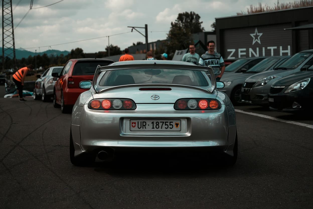 Toyota Supra MK4 in Brushed Chrome | TunedRides wrap design AI render