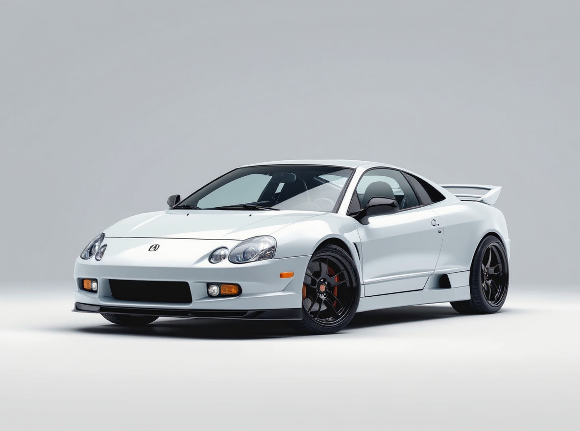 Gloss Black Multi-Spoke wheels rendered on a Acura RSX with the TunedRides AI wheel visualizer