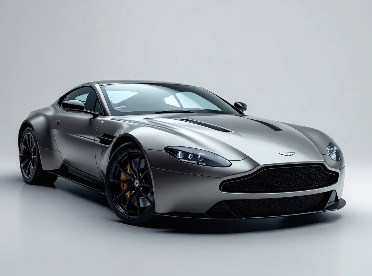 Gloss Black Multi-Spoke wheels rendered on a Aston Martin Vantage with the TunedRides AI wheel visualizer