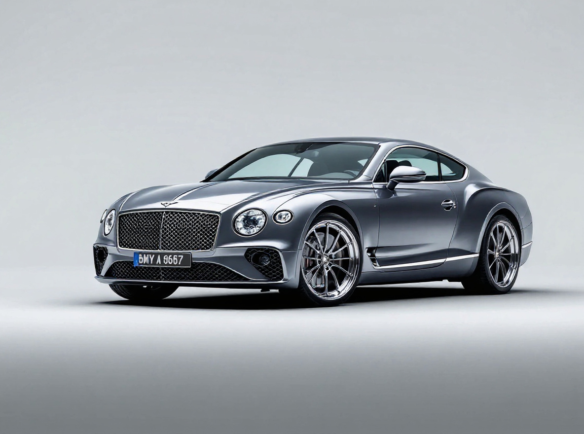 Polished Deep-Dish wheels rendered on a Bentley Continental GT with the TunedRides AI wheel visualizer