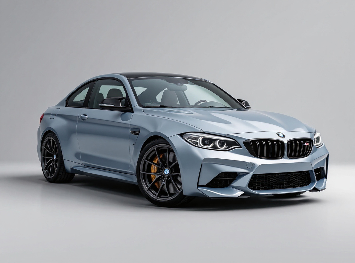 Gunmetal Mesh wheels rendered on a BMW M2 (G87) with the TunedRides AI wheel visualizer