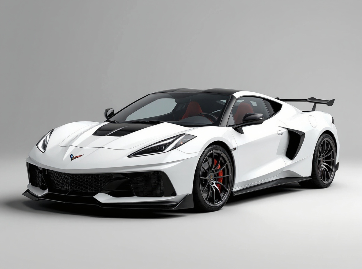 Gunmetal Mesh wheels rendered on a Chevrolet Corvette ZR1 with the TunedRides AI wheel visualizer