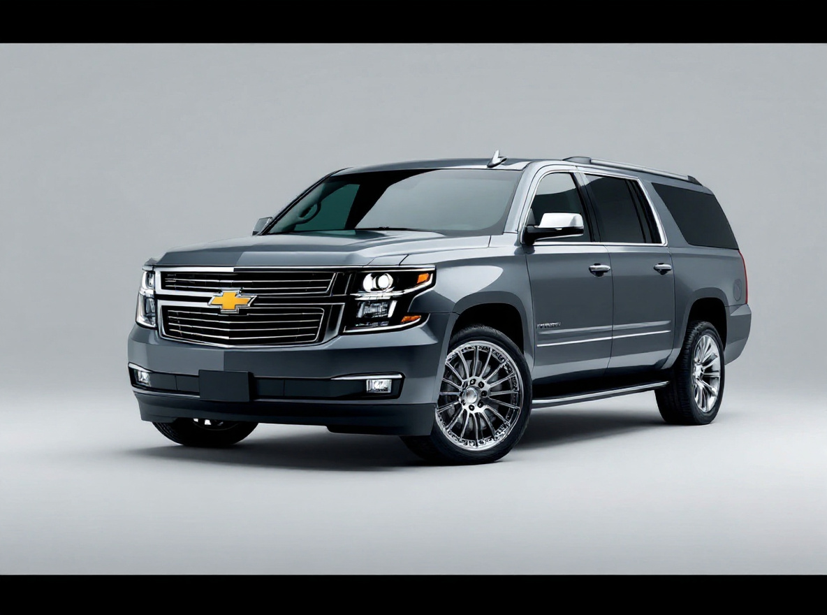 Gunmetal Mesh wheels rendered on a Chevrolet Suburban with the TunedRides AI wheel visualizer