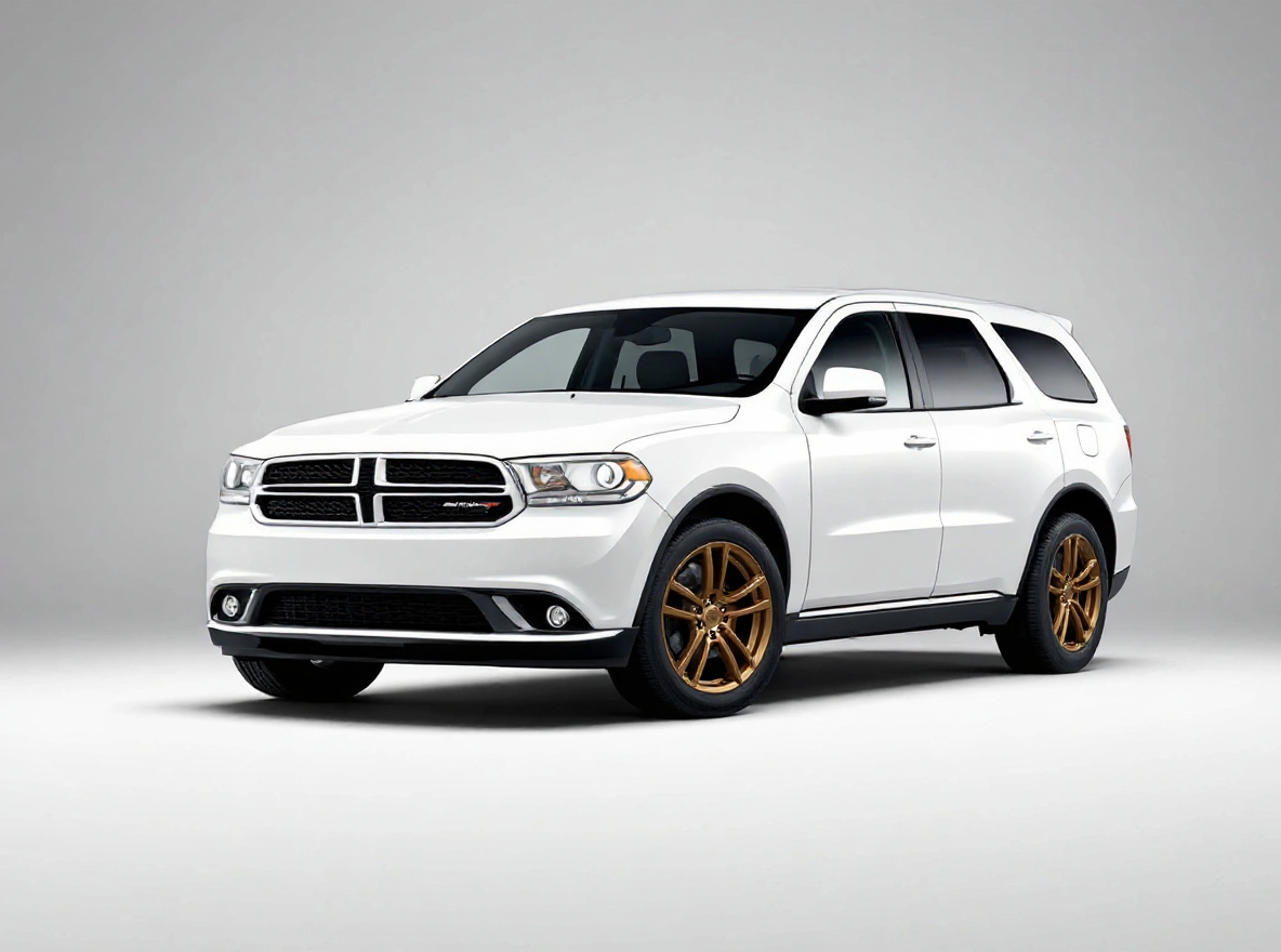 Bronze Split-Spoke wheels rendered on a Dodge Durango with the TunedRides AI wheel visualizer