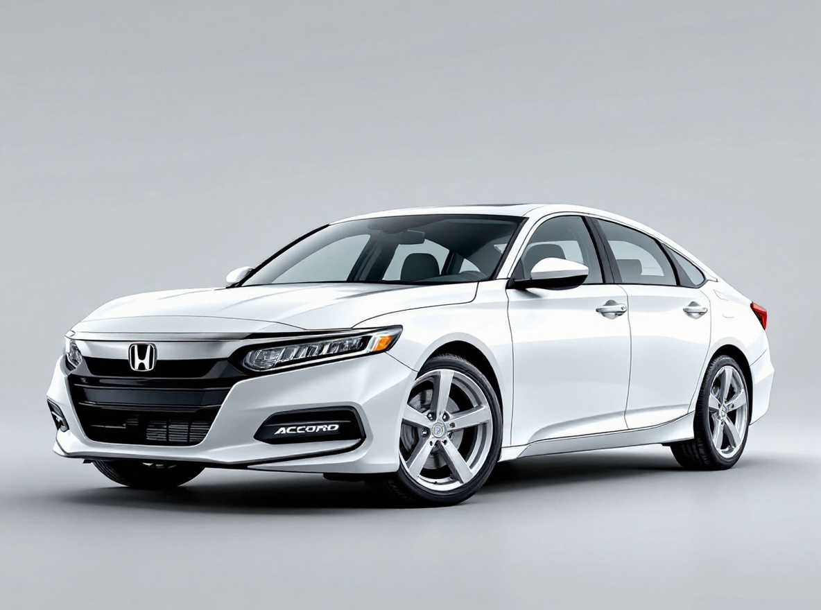 Silver 5-Spoke wheels rendered on a Honda Accord with the TunedRides AI wheel visualizer