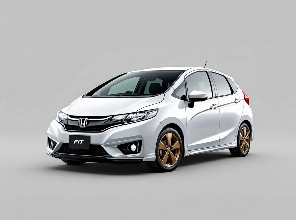 Bronze Split-Spoke wheels rendered on a Honda Fit with the TunedRides AI wheel visualizer
