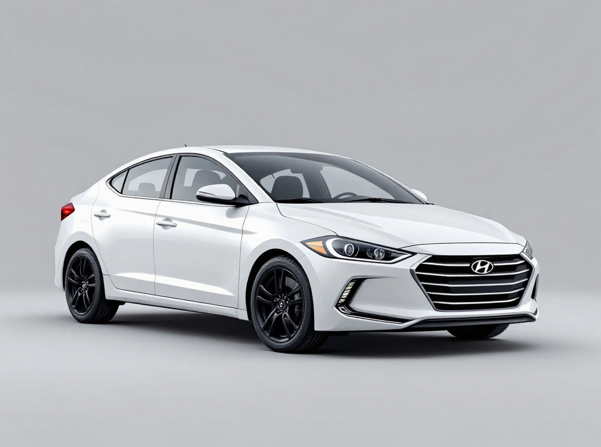Gloss Black Multi-Spoke wheels rendered on a Hyundai Elantra with the TunedRides AI wheel visualizer