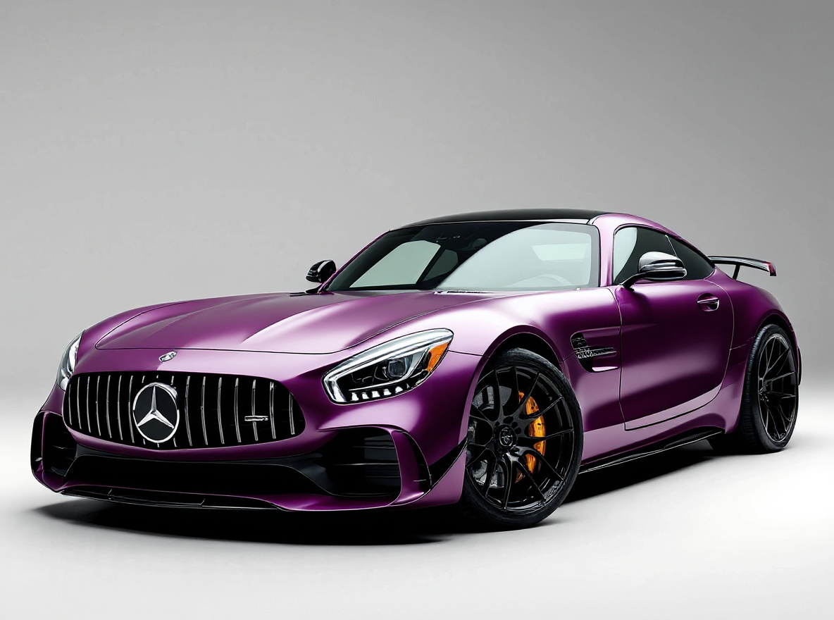Gloss Black Multi-Spoke wheels rendered on a Mercedes-AMG GT R Pro with the TunedRides AI wheel visualizer