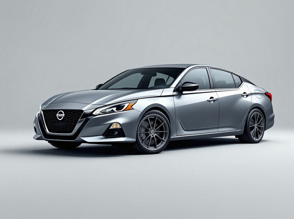 Gunmetal Mesh wheels rendered on a Nissan Altima with the TunedRides AI wheel visualizer