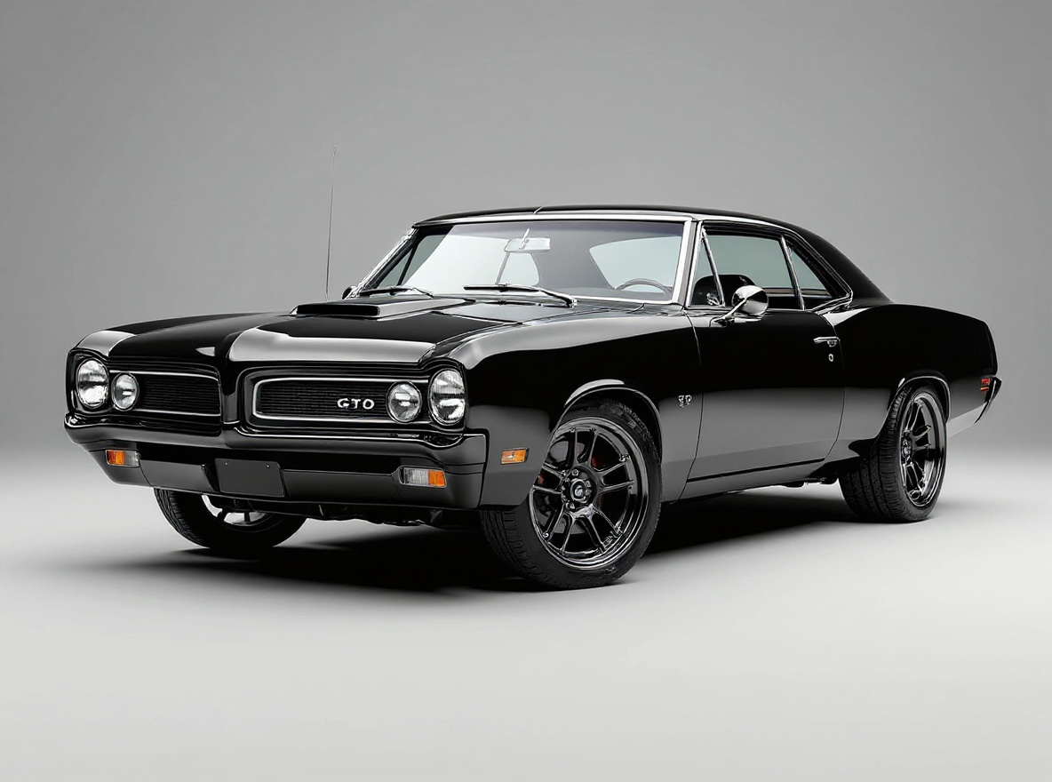 Gunmetal Mesh wheels rendered on a Pontiac GTO with the TunedRides AI wheel visualizer