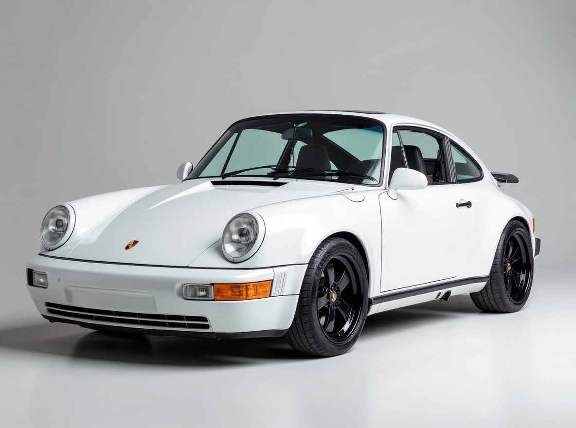 Gloss Black Multi-Spoke wheels rendered on a Porsche 911 (964) with the TunedRides AI wheel visualizer