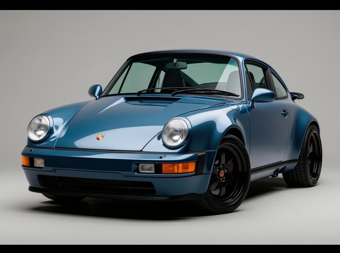 Matte Black Concave wheels rendered on a Porsche 911 (993) with the TunedRides AI wheel visualizer