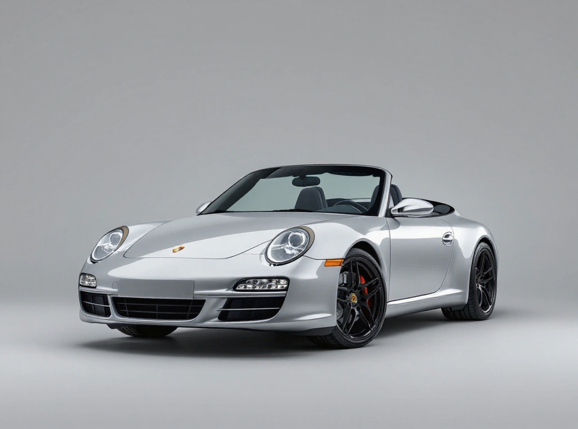 Gloss Black Multi-Spoke wheels rendered on a Porsche 911 (997) with the TunedRides AI wheel visualizer
