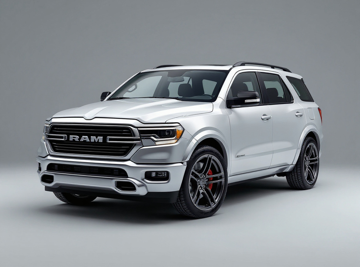 Gunmetal Mesh wheels rendered on a Ram 1500 with the TunedRides AI wheel visualizer