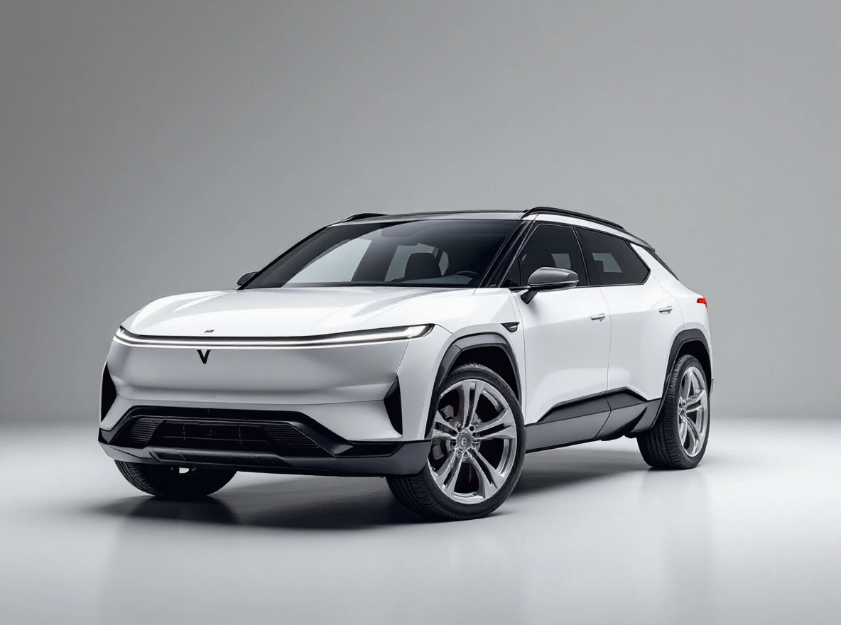 Silver 5-Spoke wheels rendered on a Rivian R1T with the TunedRides AI wheel visualizer