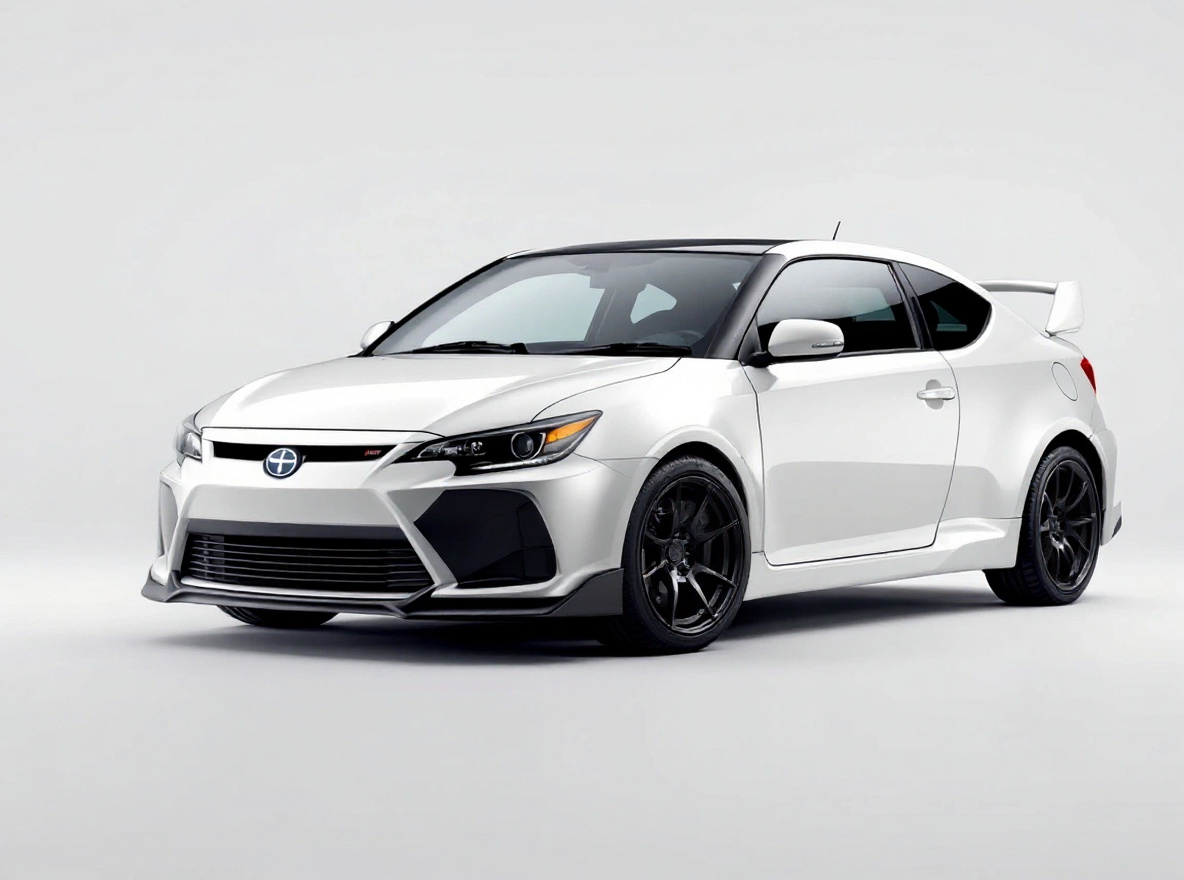 Matte Black Concave wheels rendered on a Scion tC with the TunedRides AI wheel visualizer