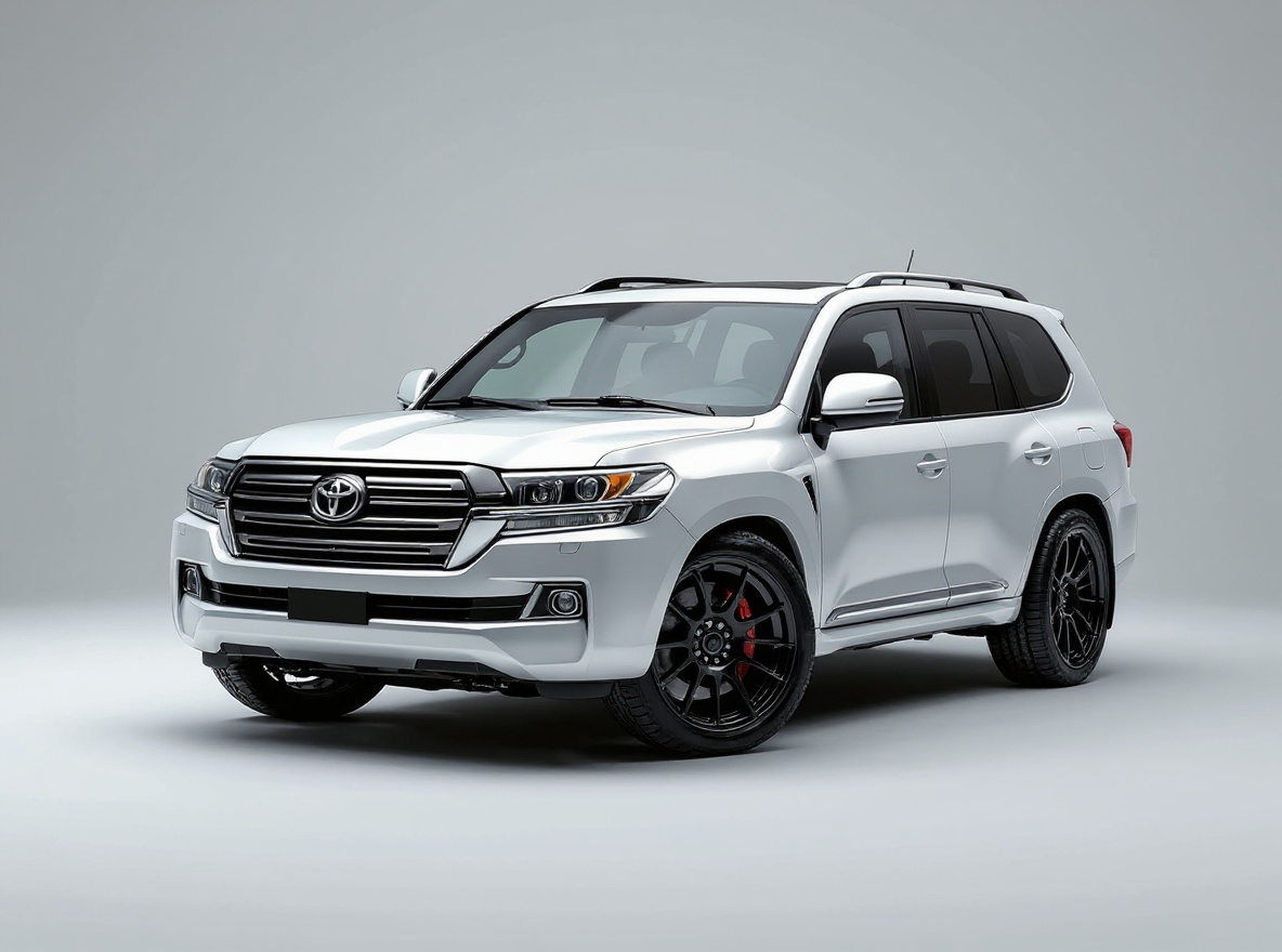 Matte Black Concave wheels rendered on a Toyota Land Cruiser with the TunedRides AI wheel visualizer