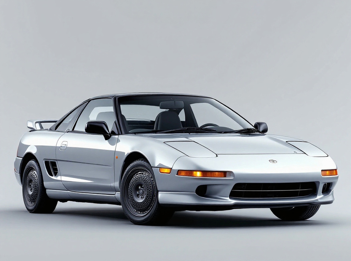 Gunmetal Mesh wheels rendered on a Toyota MR2 (SW20) with the TunedRides AI wheel visualizer