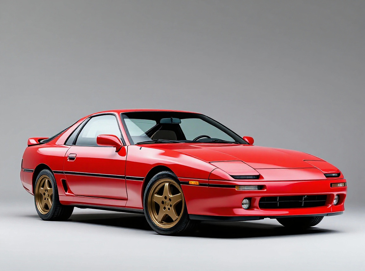 Bronze Split-Spoke wheels rendered on a Toyota Supra Mk3 with the TunedRides AI wheel visualizer