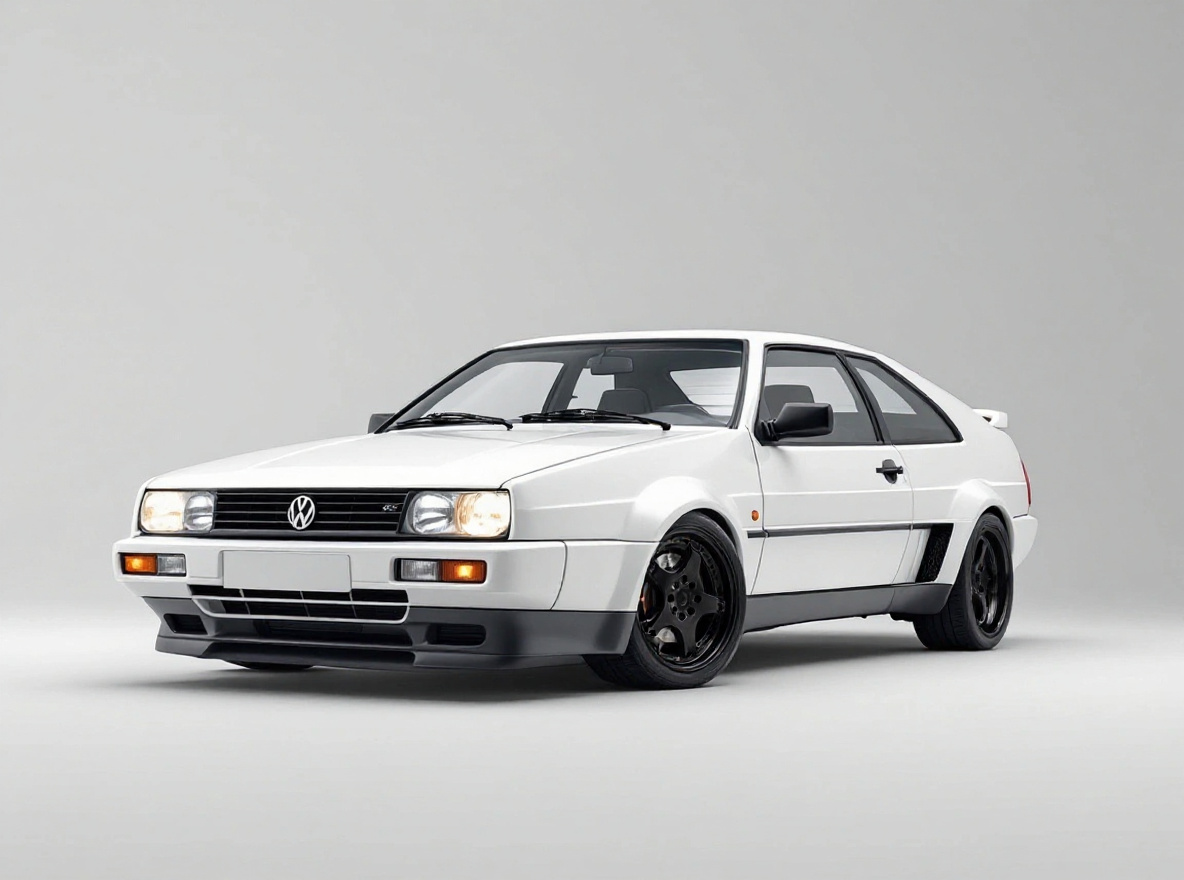 Matte Black Concave wheels rendered on a Volkswagen Corrado with the TunedRides AI wheel visualizer
